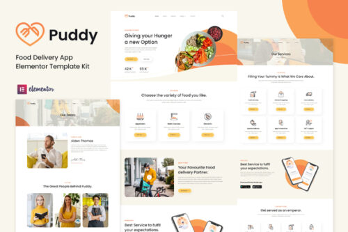 best food delivery Elementor template kit instant download