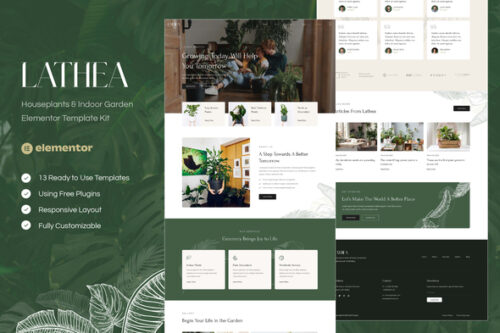 best houseplants Elementor template premium download