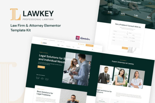 best law firm website template Elementor kit premium download