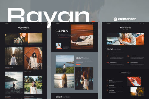 best photography portfolio Elementor template instant download