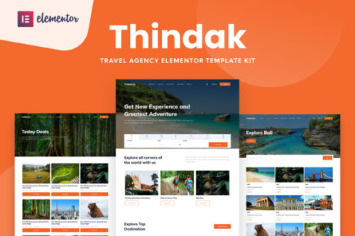 best travel agency Elementor template kit instant download