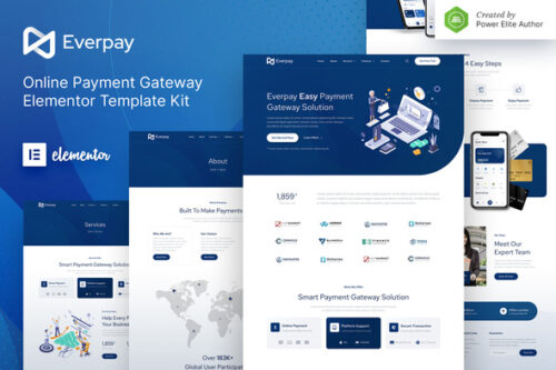 best Everpay fintech Elementor template kit download