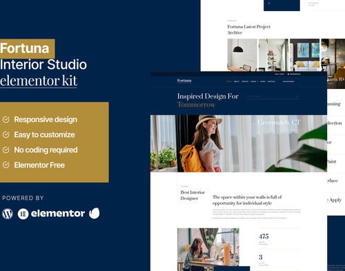 Fortuna - Interior Design Service Elementor Template Kit