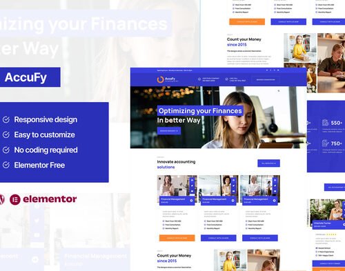 Accufy - Accounting Consultant Service Elementor Template Kit