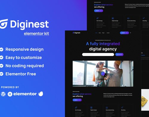 Diginest - Digital Agency Services Elementor Template Kit