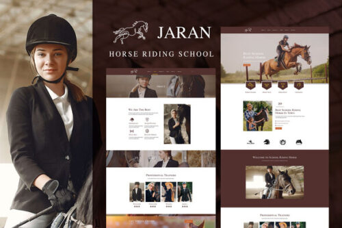 best horse riding school website template instant download