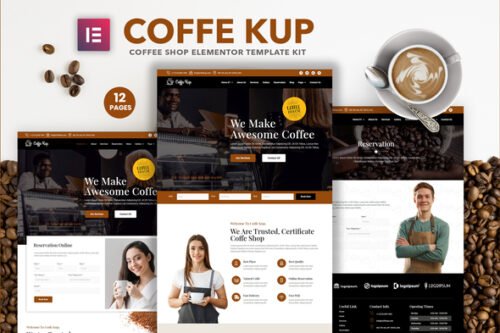 CoffeeKup – Cafe & Coffee Shop Elementor Template Kit