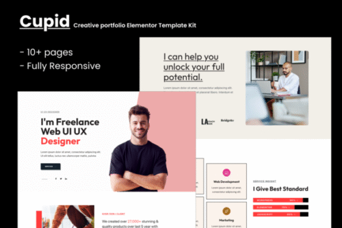 best creative portfolio Elementor template kit download