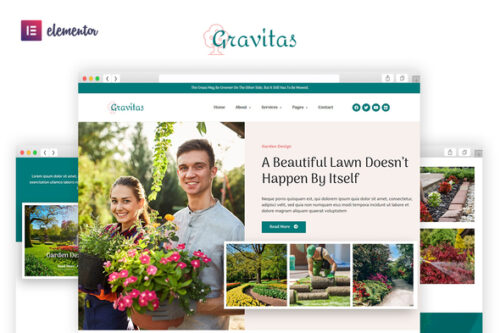 best Gravitas garden landscape Elementor template download