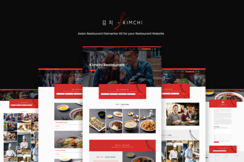 best Asian restaurant Elementor template kit instant download