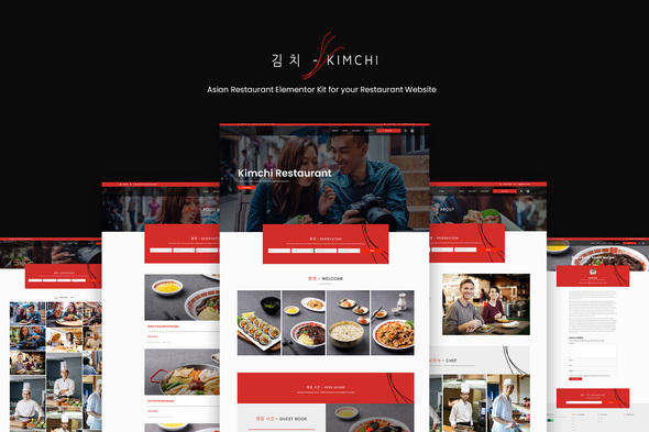 Kimchi - Asian Restaurant & Cafe Elementor Template Kit best Asian restaurant Elementor template kit instant download