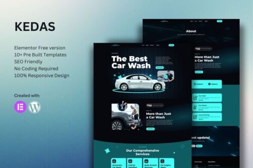 best car wash elementor template kit instant download