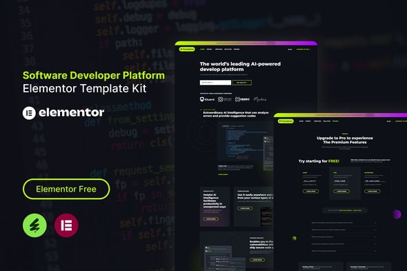 AI Foundaries - Software Developer Platform Elementor Template Kit