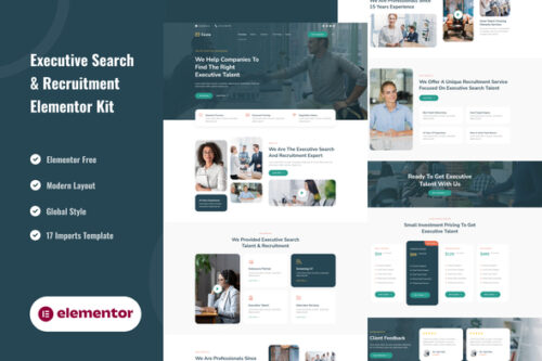best executive recruitment Elementor template kit download