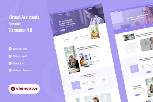 best Veha virtual assistant website template instant download
