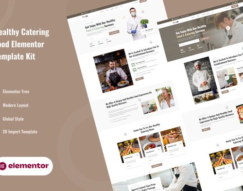 Restou - Healthy Catering Food Services Elementor Template Kit
