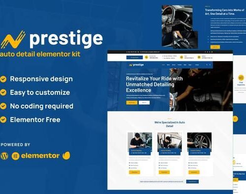 Prestige - Car Repair & Auto Detailing Service Elementor Template Kit