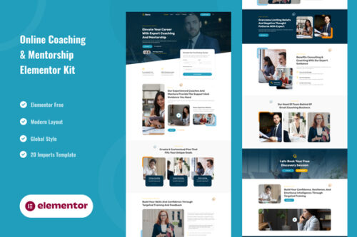 best coaching website template for Elementor instant download