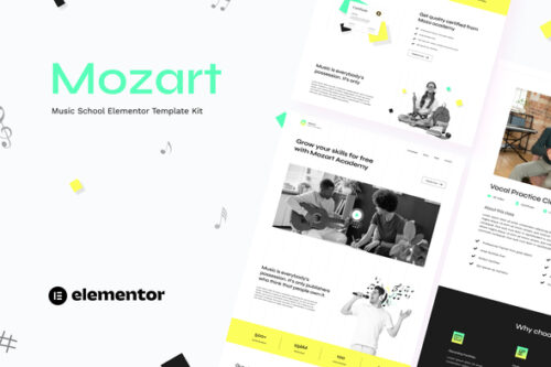 best music school elementor template kit download