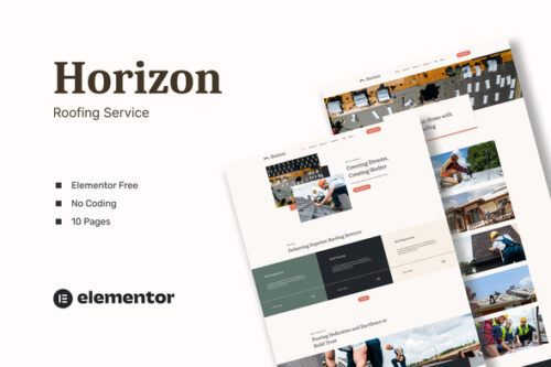 best roofing service Elementor template kit instant download