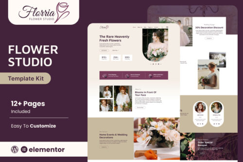 Floria Elementor template for flower boutique websites