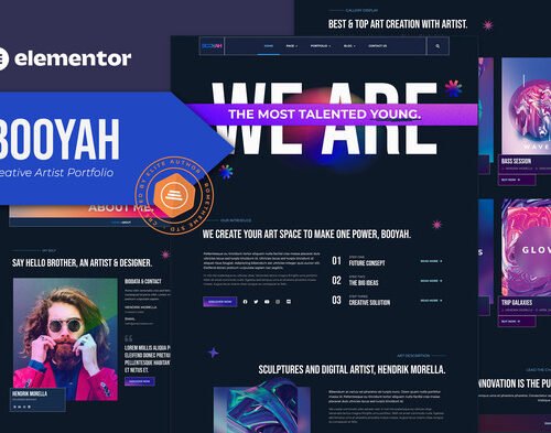 Booyah - Creative Artist Portfolio Elementor Template Kit