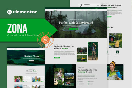 best camp ground adventure Elementor template download