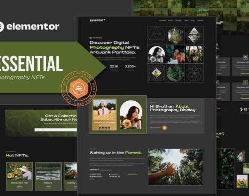 Essential - Photography NFT Portfolio Elementor Template Kit