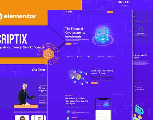 Criptix - Cryptocurrency Blockchain & Bitcoin Elementor Template Kit