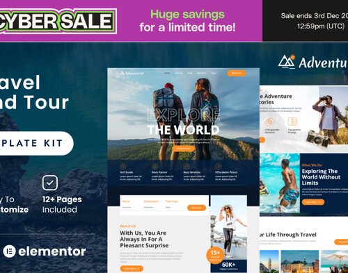 Adventurist -  Travel & Tourism Agency Elementor Template Kit