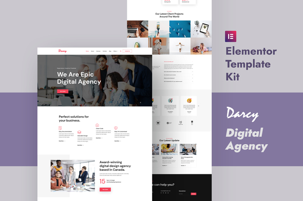 Darcy - Creative Agency Elementor Template Kit best Darcy creative agency template kit instant download