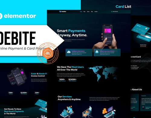 Debite - Card Payment & Online Payment Elementor Template Kit