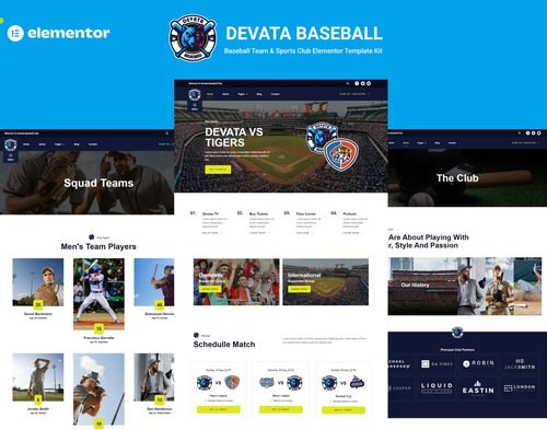 Devata - Baseball Team & Sports Club Elementor Template Kit