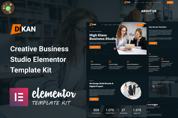 Dikan - Creative Business Studio Elementor Template Kit best creative business studio Elementor template download