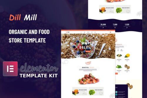 best organic food store elementor template kit instant download