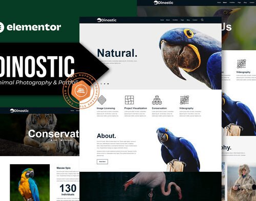 Dinostic - Animal Photography & Portfolio Elementor Template Kit