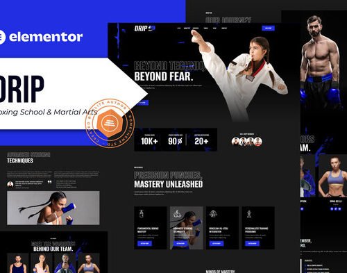 Drip - Boxing School & Martial Arts Elementor Template Kit