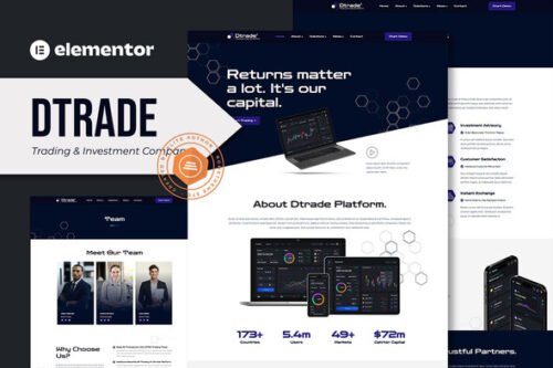 Dtrade - Trading & Investment Company Elementor Template Kit