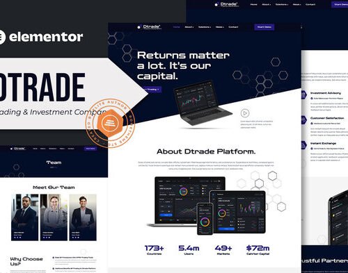 Dtrade - Trading & Investment Company Elementor Template Kit