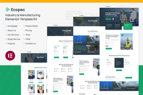 best solar energy website template instant download Elementor