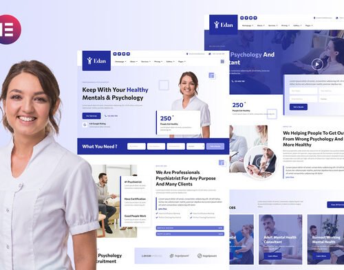 Edan - Human Psychology & Consultant Elementor Template Kit