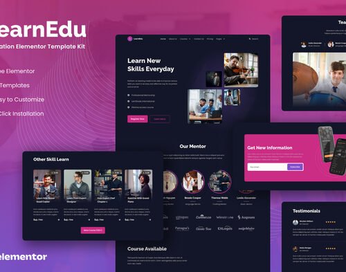 LearnEdu - Education & Online Learning Elementor Template Kit