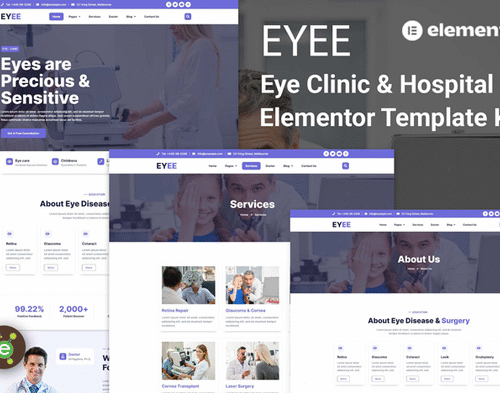 Eyee - Eye Clinic & Vision Care Elementor Template Kit