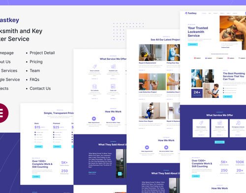 Fastkey | Locksmith and Key Maker Service Elementor Template Kit