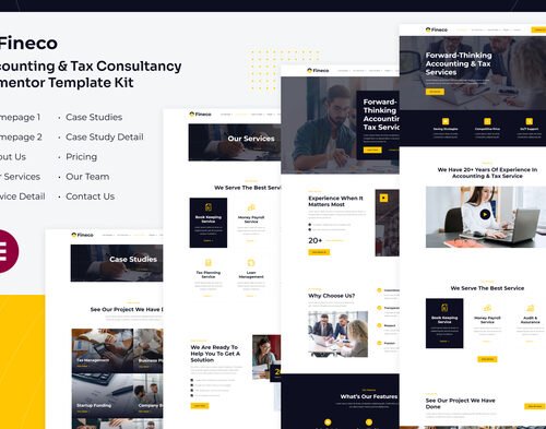 Fineco | Accounting & Tax Consultancy Services Elementor Template Kit