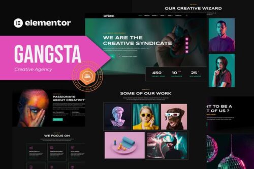 best creative agency portfolio Elementor template kit download