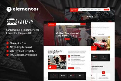 best car detailing Elementor template kit download