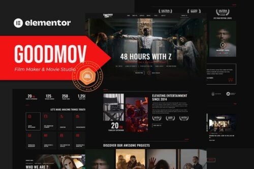 best Film Maker Elementor template kit instant download