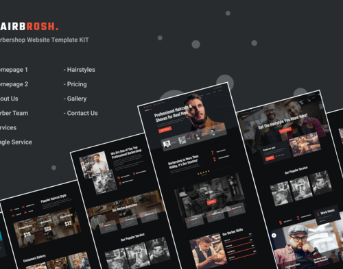 Hairbrosh - Barbershop & Hair Salon Elementor Template Kit