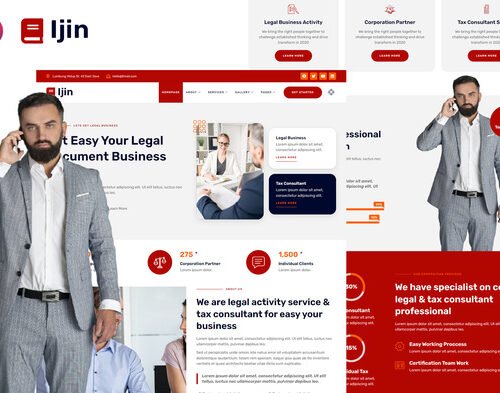 Ijin - Legal Business & Tax Consultant Services Elementor Template Kit